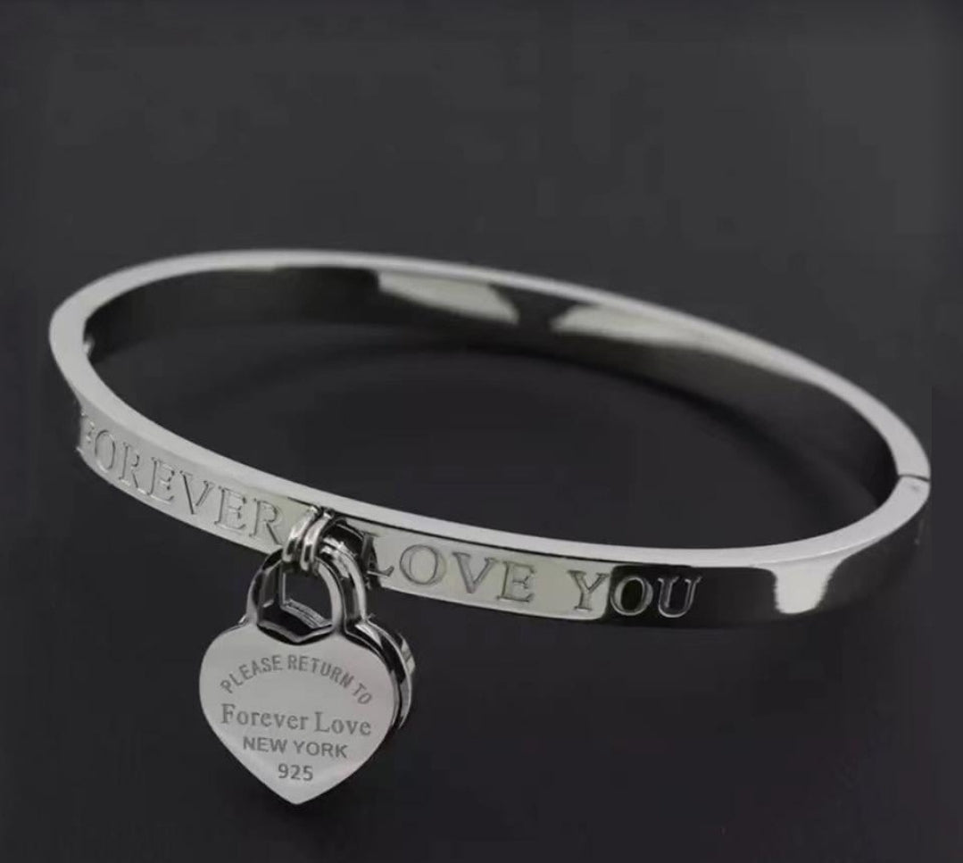 Silver Forever Love Bangle