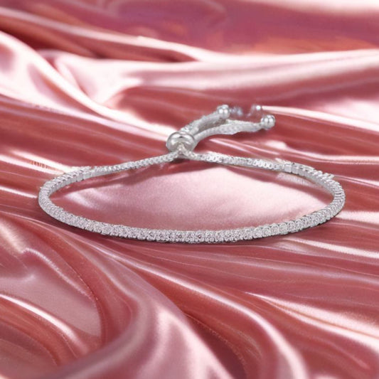 The silver Elegant Tennis Bracelet