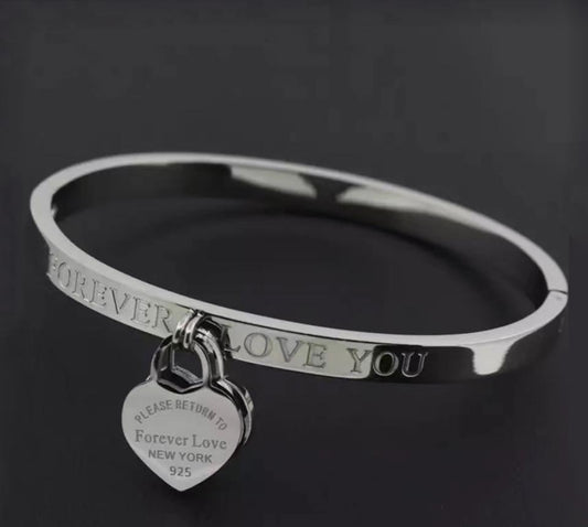 Silver Forever Love Bangle